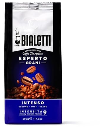 Bialetti Ground Espresso – Intenso Roast, Compatible with Bean-to-Cup & Espresso Machines, Rich Italian Flavor (500g Pack)