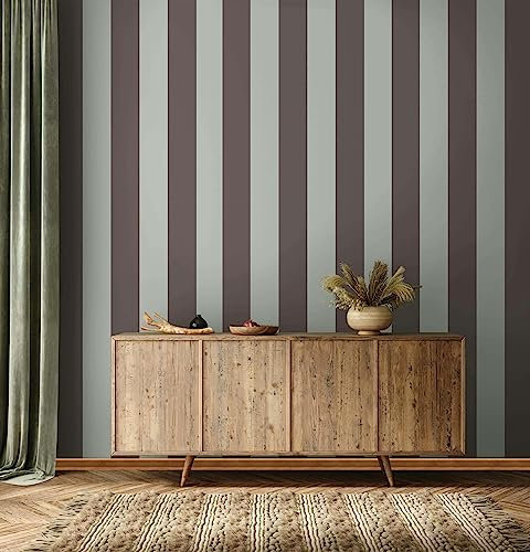 marburg Tapete Grau Braun Streifen Linien Vliestapete für Wohnzimmer oder Schlafzimmer Made in Germany 10,05 x 0,53 m