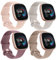 Vancle 4Pack für Fitbit Versa 4 Armband Damen Herren,Silikon Sport Ersatzarmbänder für Fitbit Versa 3 Armband/Fitbit Sense 2 Armband/Fitbit Sense Armband(S,Rosa/Starlight/Milchtee/Violett)