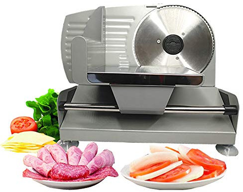 7.6 Inch Electric Meat Slicer, Semi Automatic Potato Chips Beef Lamb Roll Meat Cutter Hard Vegetables Bread Toast Slice Machine