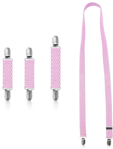 4pcs Pinces Moufles et Pinces à Chapeau, Élastiques en Acier Inoxydable Clips de Fixation de Gants Sangles de Fixation de Ficelle pour Porte-Moufles pour Tout-Petits Enfants et Adultes (Rose)