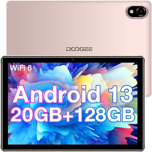 DOOGEE U10 PRO Tablet 10 Zoll Android 13 Tablet PC, 20 GB RAM 128 GB ROM (TF 1 TB), 5060 mAh Akku, Kinder Tablet HD, 8 MP Kamera, 3.5 mm Klinkenkopfhörer/BT 5.0/WiFi6/OTG,TÜV Eye Protection, Rosa