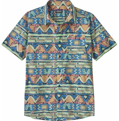 PATAGONIA Men's M's Go to Shirt Undershirt, High Hopes Geo: Salamander Green, S