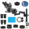 Mikroskop-Zubehör-Kit 3,5 x – 100 x 200 x Simul Focul Parfocal Stereo Trinokular Mikroskop Objektiv Objektiv 24 MP Set HDMI USB Typ C Digital Kamera Mikroskopische Objektträger