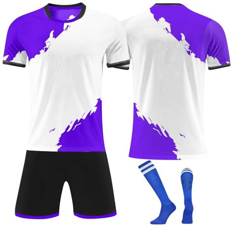 Angebote des Tages Heute Musselin Bluse Mit Eigenem Namen Benutzerdefinierte Jersey Personalisierte Fußballtrikots Individuelles Customized Outfit Paok Trikot Jersey Shorts Herren (Purple, M)