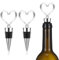 Xinjoduz 3 PCS Wine Bottle Stoppers, Reusable Heart Shaped Wine Cork, Cute Wine Beverage Bottle Stopper, Love Design Champagne Stoppers for Wedding Birthday Christmas Gifts(Silver, Black)