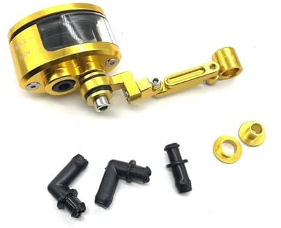 HUIWOR Serbatoio Olio Freni per KA&WASAKI Z750 Accessori per 650 Accessori Coppa del Serbatoio Dell'olio Fluido del Cilindro del Serbatoio Universale per Moto(Oro,A)