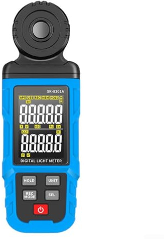 Digitales UV-Spektrometer, 999 Count-Speicher, UV-Radiometer mit 6,35 mm Halterung für Lichtmessung, misst Farbtemperatur und Beleuchtungsstärke, für Pflanzenbeleuchtung und Studios (SK-8301A)