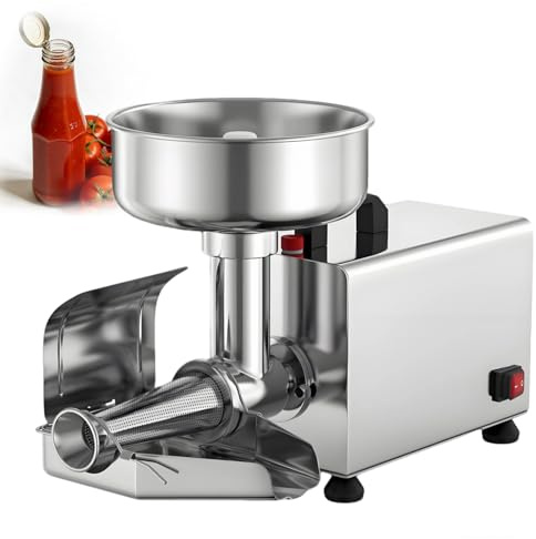 Commercial Fruit Puree Maker Electric Tomato Sieve 450W 8.5 Inch Large Feed Chute 304 Stainless Steel for Tomato Blueberry Sauce Making