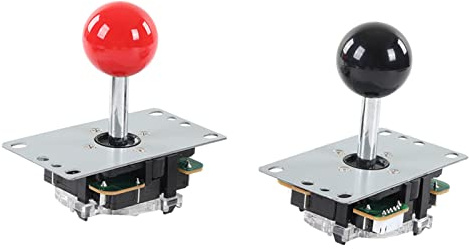 Tbest Kit de Juegos DIY, Juego LED para 2 Jugadores, Kit DIY con Placa de Circuito de Joystick de Ordenador USB, Gamepad 30 Botones de Cassette, Rojo y Negro