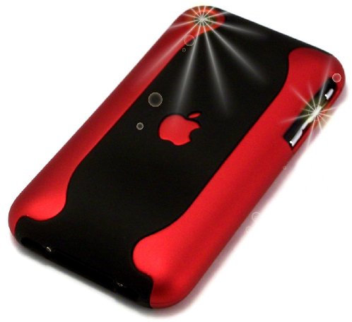 Hybrid-Schutzhülle aus Kunststoff – Rot & Wow für iPhone 3G / 3GS, Grau