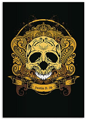 Kartenkaufrausch 8 personalisierte, Coole DIN A4 Schulhefte, Notizhefte, schwarz Lineatur 20 (blanko Heft)