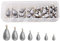 Shaddock Fishing 54 Stück sortierte Glocken-/Bassgussblechgewichte Kit Salzwasser Angelgewichte insgesamt 368 g in einer praktischen Box