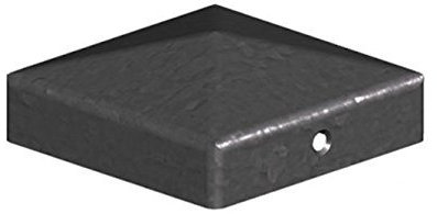 Pyramid Square Black Metal Fence Post Caps - 4 100mm Post Top (5X Post Tops)