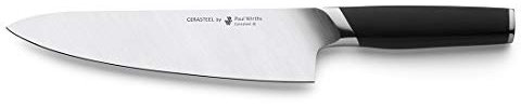 Paul Wirths CERASTEEL Kochmesser | Bruchfeste und extrem scharfe Klinge aus Keramik & Edelstahl | Klingenlänge: 20 cm | Glasfaser-Griff ergonomisch | Keramik Messer | Universalmesser Küche