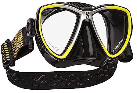 SCUBAPRO Synergy Mini Tauch- und Schnorchelmaske für schmale Gesichter, Farbe:schwarz/gelb