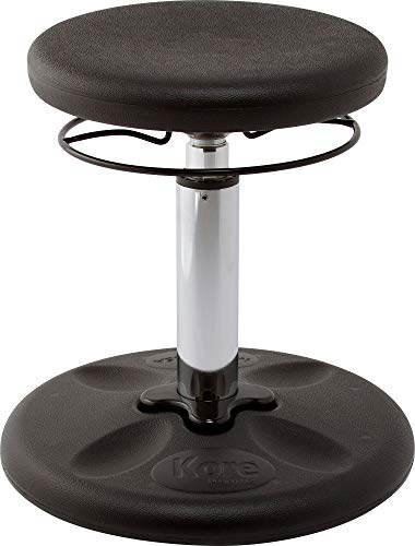 Kore Kids Adjustable Wobble Stool, Ages 6-11, 14-19in Tall, Black