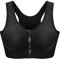 CARETOO Damen Sport BH Stark Halt Active Bra Höhe Beanspruchung Trainieren Bustier Fuer Yoga Fitness - Mit Reißverschluss Schwarz, L
