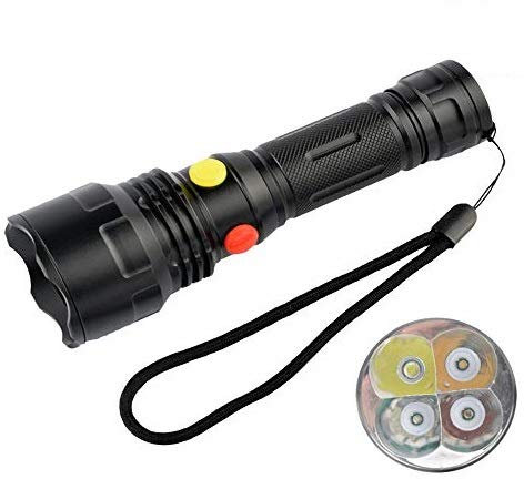 4 Farben in 1 LED-Taschenlampe mit rotem/grünem/weißem/gelbem Licht, BESTSUN-Taschenlampen mit mehreren Farben für Nachtsicht, Astronomie, Wandern, Angeln, Camping