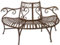 Decoratie Bank Gartenbank Parkbank halbrund braun Metall Antik Look 146 cm