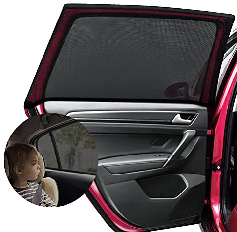 AGAKY Sonnenschutz Auto, 2 Stück Auto Sonnenschutz Baby mit UV Schutz, Universal Fenster Auto Fenster Sonnenschutz für Schützt Mitfahrer, Baby, Haustiere