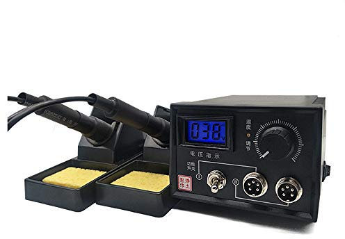 ELEOPTION 60W 220V Pyrographie Maschine Holz Brandmalerei Maschine Holz Brennen Werkzeug mit 20 Stck Pyrographie-Brennspitzen und 2 Kolben (Digitalanzeige 2 Buchse)