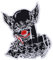Aufnäher: Mittelfinger CLOWN Biker Aufbügler bestickter Rocker Patch Flicken Bügelbilder Motorrad Sticker zum aufnähen FTW Mittelfinger Geschenk Applikation für Leder-Jacken/Kutten/Jeans 70x80mm