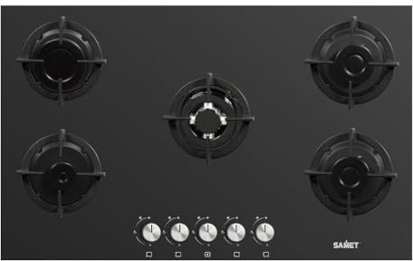 Piano cottura in vetro 5 fuochi Minerva90 Samet colore nero