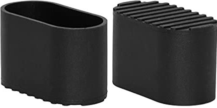 Flyshop 16 Stück Stuhlbein-Bodenschoner, Nicht abfärbend, Harter PP-Kunststoff, oval, länglich, Möbelfüße, Kappen für Möbel, schwarz, 20 x 40 mm (2,0 x 4,0 cm)