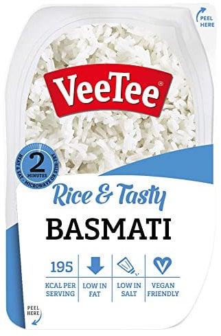 VEETEE Microwavable Basmati Rice, Quick Cook Cupboard Food, Low Sodium, Wheat-Free, No Artificial Colours, Flavours or Preservatives, 280g (Pack of 6)