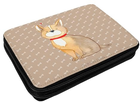 Mr. & Mrs. Panda Federmappe Hund Glück - Geschenk, Vierbeiner, Hundeliebe, Schüler, Hundebesitzer, Schule, Grundschule, Büro Stifte Etui, Haustier,