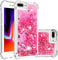 KBIKO-zxl Compatible with iPhone 7 Plus Case, Glitter Sequin Clear Back Cover with Soft TPU Bumper Phone Case Slim Flexible Sequin Back Case for iPhone 8 Plus / 6 Plus.Pink YBL