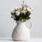 XIUWOUG Vaso Bianco Ceramica con Manico,Vaso di Brocca Rustico per Decorazioni Domestiche,Vaso di Brocca Vintage per Arredamento di Fattoria,Arredamento da Tavolo(Solo Vaso),A