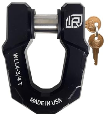 M1 Store 71014 Manille à anneau en D en aluminium anodisé avec goupille de verrouillage en InfiniteRule Security – Anneau de verrouillage robuste pour une utilisation avec sangle de remorquage pour