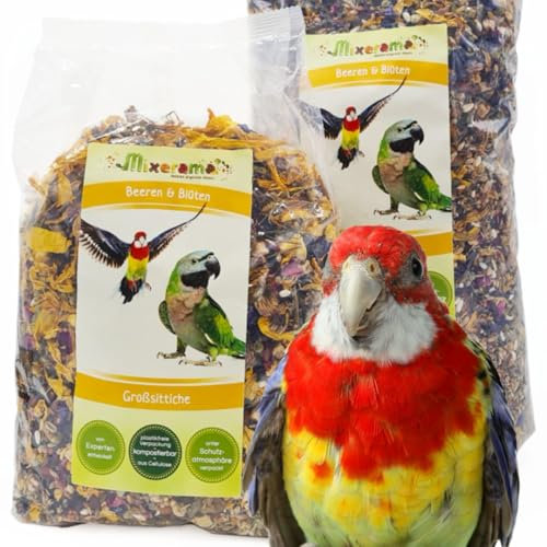 Mixerama Großsittiche Beeren & Blüten - natürliches Futter für Großsittiche Sittichfutter Vogelfutter Größe 2,5 kg