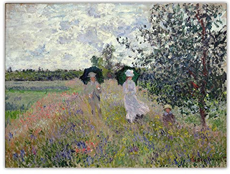 Malen nach Zahlen für Erwachsene, Claude Monet The Promenade in der Nähe von Argenteuil, 1890 Zoll digitales Öl-Leinwand-Malset für Kinder, Geburtstag, Hochzeit, Dekorationen, Geschenke