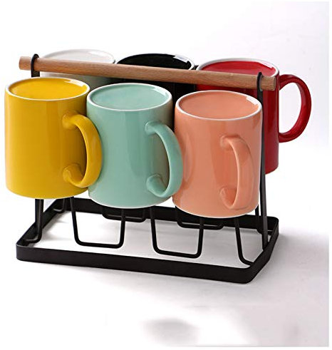 DYPASA Becher Haushalt Keramikbecher Kaffeetassen im Wohnzimmer mit Regalen Party Getränkebecher Personalisierte Milchbecher, sehr geeignet für Mehrpersonentreffen Kaffeetasse (Farbe: Mash up)