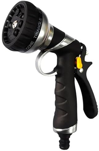 rainfactory Gartenbrause Metall, Gartenschlauch Spritze mit 8 Sprühmustern, Handbrause Garten, Wasserspritze 3/4 aus Zinklegierung, Gartenschlauch Aufsatz mit Druckregulierung, Gartenspritze