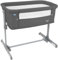 ib style Aluna 3in1 Beistellbett, Babybett, Zustellbett, weiche Matratze, 5-Fach Höhenverstellbar, Reisebett mit Tasche, Kinderbett mit Rollen, Wiege, für Zuhause und Unterwegs - Dunkel Grau