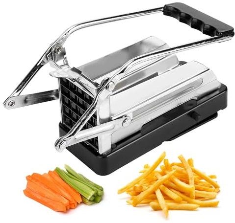 Cortador de Patatas Fritas, Cortador Profesional de Patatas, Máquina Cortadora de Acero Inoxidable para Patatas, Zanahorias, Pepinos, Verduras, Frutas