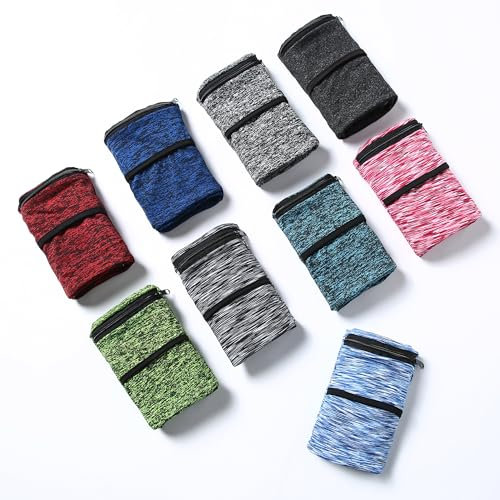 bbfly Handgelenktasche, Tasche mit Reißverschluss zum Laufen, Wandern, Radfahren, Yoga und mehr (9 Farben, L)
