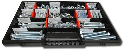 200 tlg Sechskantschrauben Sortiment mit Muttern Unterlegscheiben Federringen M10 // 12mm-70mm Schrauben Set