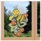 artex deko Fensterbild Imke Biene mit Honigtopf Echte Plauener Spitze Kinderzimmer-Dekoration mit Blumen 25 x 16 cm