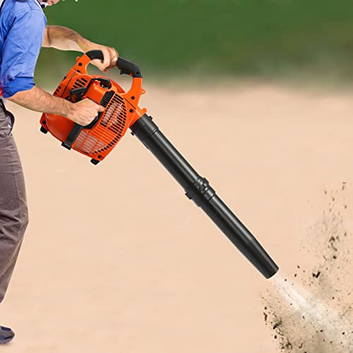 Benzin Laubsauger, 25.4CC 2-Takt Laubbläser, EBV260 Laubgebläse Benzinbetrieben mit 1.2L Tank, Leaf Blower für Straßenreinigung, Städtische Schneeräumung und Blattreinigung