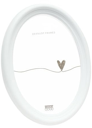 Deknudt Frames Bilderrahmen Oval - Weiss - Bild 18x24cm - Bilder aufhängen oder aufstellen