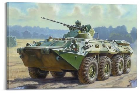 BINKAIYI Kriegskunstposter, russischer gepanzerter Personenträger, BTR-80A, Poster, dekoratives Gemälde, Leinwand, Wandposter und Kunstdruck, moderne Familienschlafzimmer-Dekoration, Poster, 60 x 90