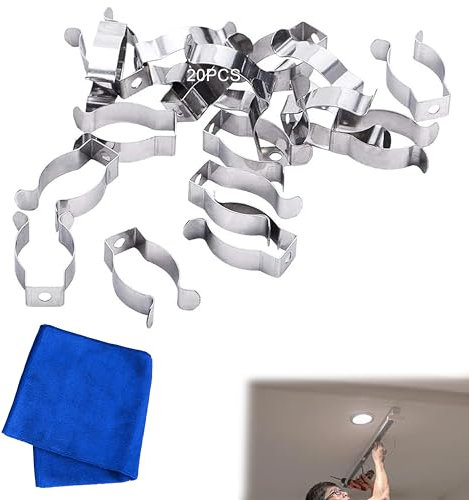 CZNBZIU Stück T8 Clips Halterung Aufhänger Leuchtstoffröhre Halter Klemme Mit Schraube Für Led Lampen Deckenleuchte Aus Stahl