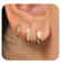 ZHESHY Gold Ohrringe Set Damen 3 Paar 14K Vergoldete Silber 925 Klein Creolen Ohrstecker Hängend Ohrringe mit Zirkonia Wasserfest Hypoallergen Goldene Stecker Mehrere Piercings Schmuck für Frauen