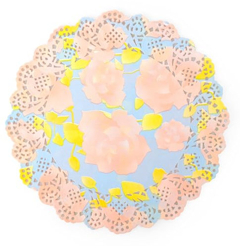 ANTETOK Spitze Papier Doilies Einweg Tischsets 10.5 Zoll 100pcs Elegante Papier Doilies Spitze für Partei, Kuchen und Handwerk, Bunt