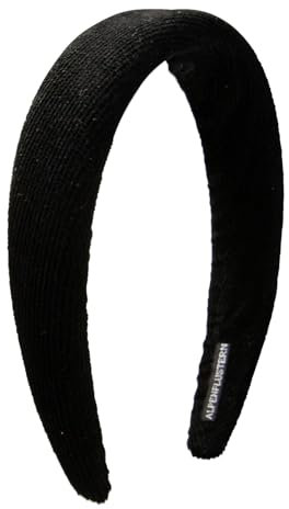Alpenflüstern Trachten-Haarreif Babycord - Damen Haarschmuck, Haarband rutschfest fürs Dirndl (schwarz) ADV151